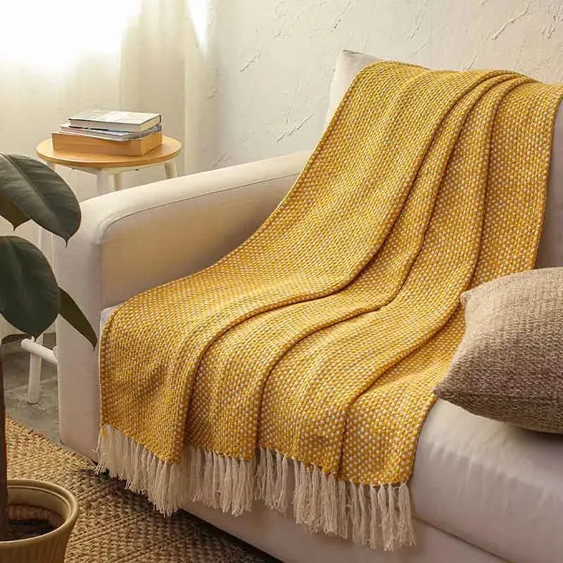 Yellow Vindhya Cotton Throw | 60 x 52 inches